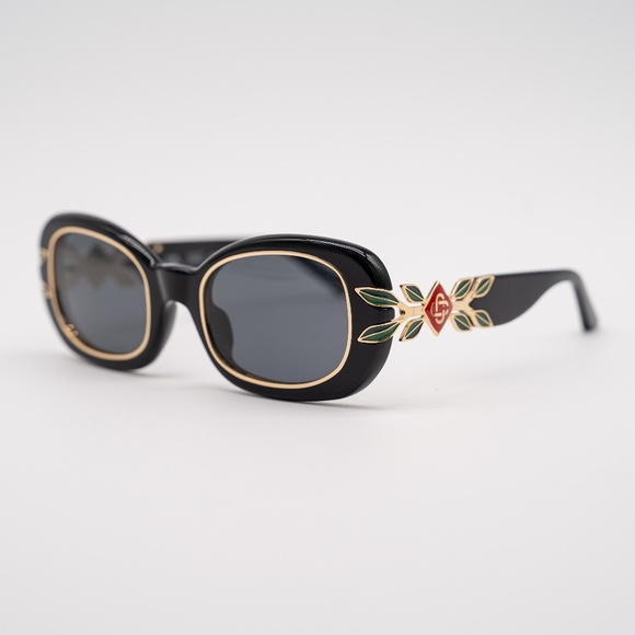 CASABLANCA Branch Logo Oval Laurel Black Sunglasses - Picture 1 of 10